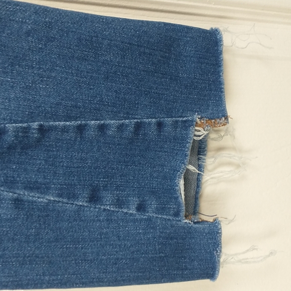 Madewell Cali Demi Boot cropped flare stretch destructed hem jeans size 24 - Picture 11 of 13